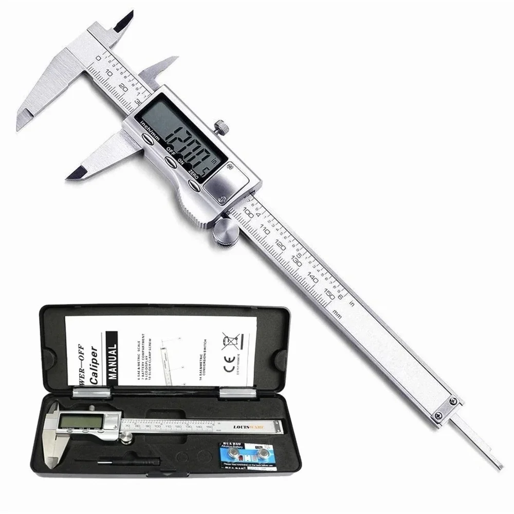 LOUISWARE Digital‎ Vernier Caliper, Stainless Steel 150mm/0-6 inch